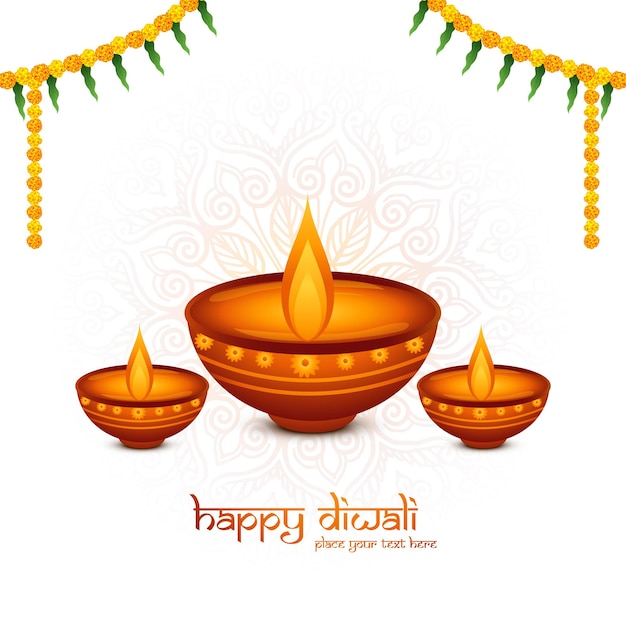 Happy diwali indian festival celebration greeting card background