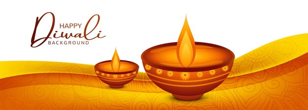 Happy diwali indian festival celebration greeting card banner background