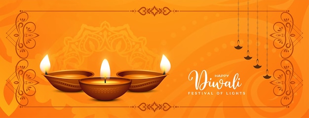 Happy Diwali Indian traditional festival celebration banner design