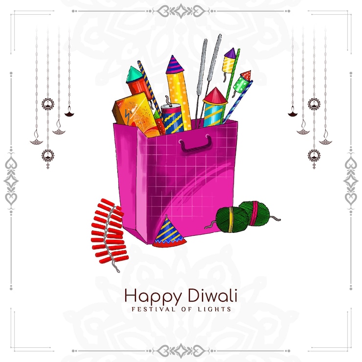 Free Vector happy diwali indian traditional festival greeting background vector