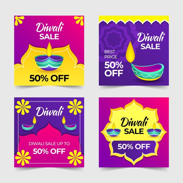 Happy diwali instagram sale posts with candles