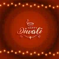 Vettore gratuito sfondo felice occasione diwali con design a festone leggero