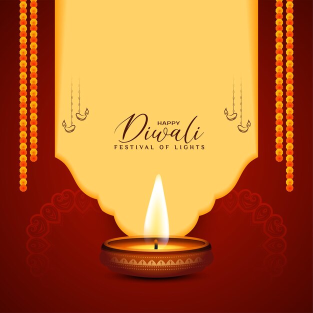 Happy Diwali religious traditional festival decorative background design