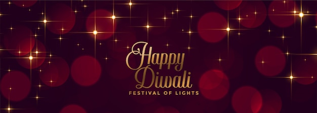Happy diwali shiny sparkles festival banner