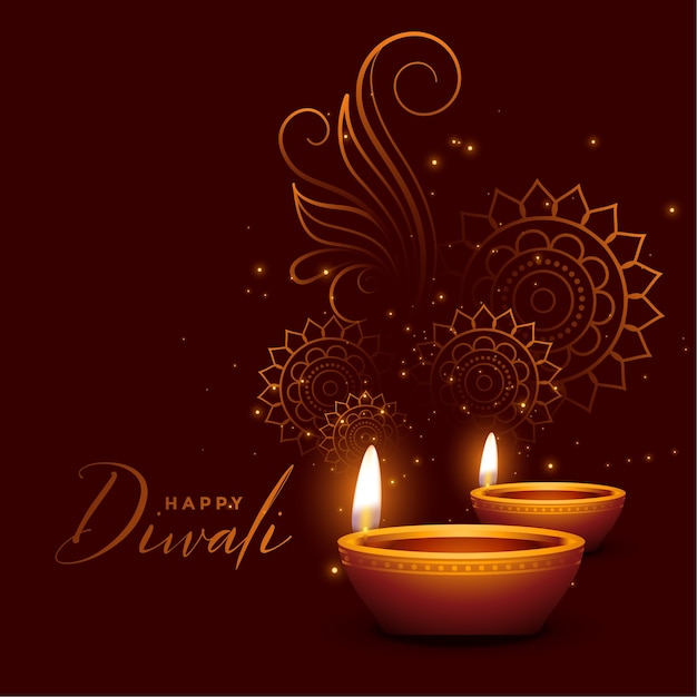 Happy diwali sparkles greeting wishes background design
