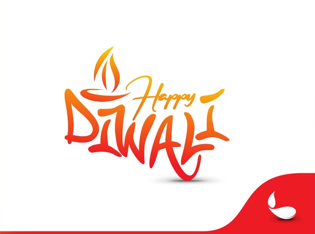 Happy Diwali text design Abstract vector illustration