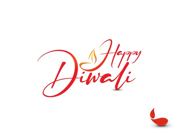 Happy Diwali text design Abstract vector illustration