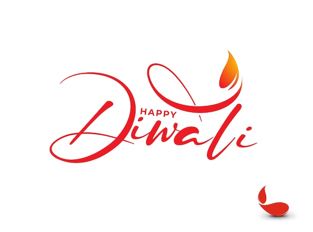 Happy diwali text design abstract vector illustration