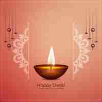 Free vector happy diwali traditional festival artistic background with diya