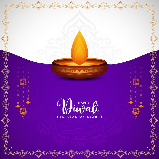 Happy diwali traditional indian festival decorative background design