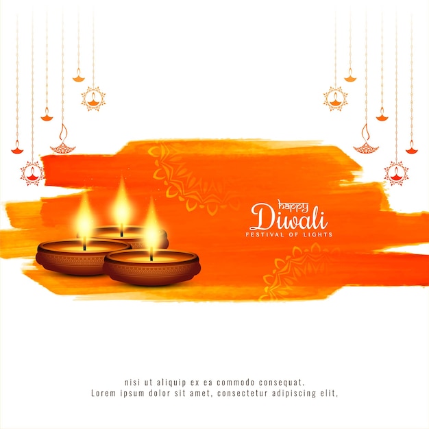 Happy Diwali traditional religious festival background design vector