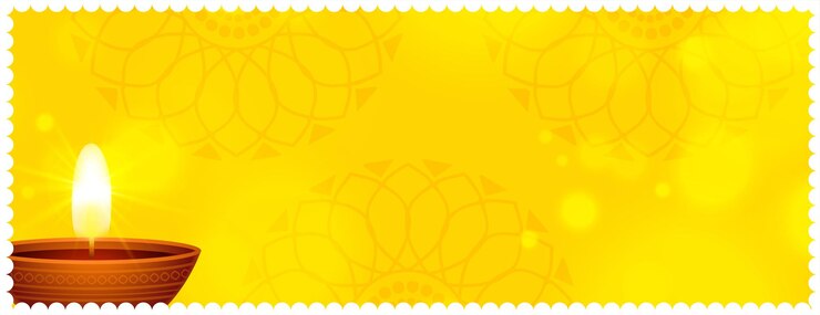 मुफ़्त वेक्टर happy diwali yellow banner with text space and diya design