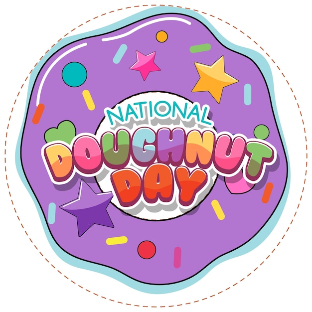 無料ベクター 6 月のハッピー ドーナツの日ロゴ