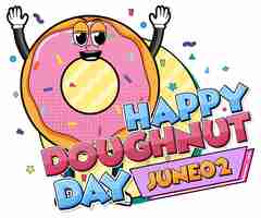 Free vector happy doughnut day in june logo