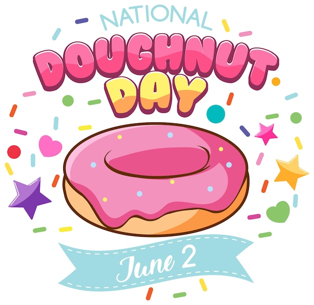 Free vector happy doughnut day in june logo