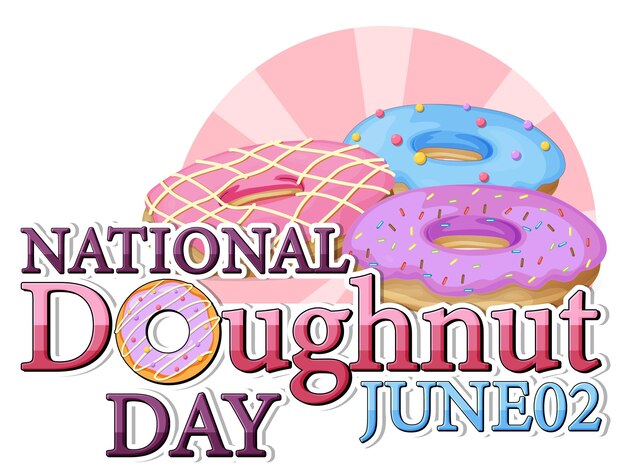 Счастливый день пончика в июне логотип
