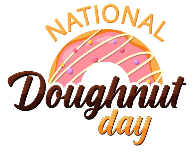 Free vector happy doughnut day in june logo