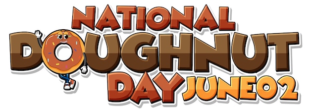 Free vector happy doughnut day in june logo