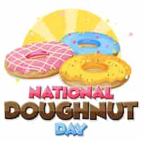 Free vector happy doughnut day in june logo