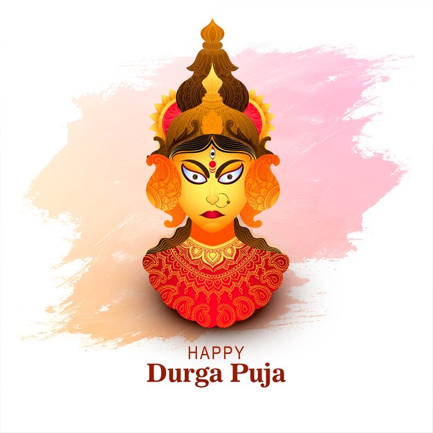 Happy durga pooja indian festival card background