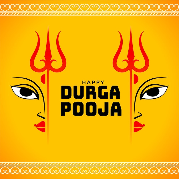 Free vector happy durga pooja wishes card design