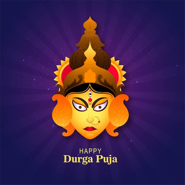 Felice durga puja biglietto di auguri sfondo festival