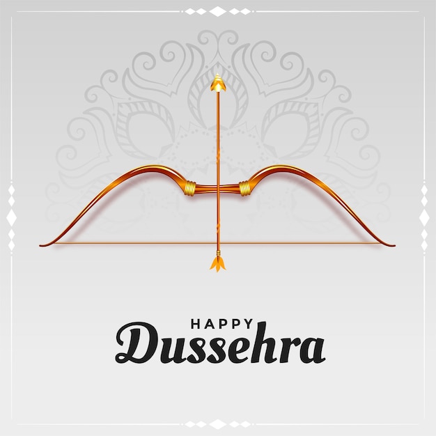 Free vector happy dussehra bow and arrow card design