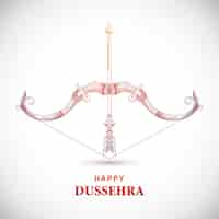 Free vector happy dussehra card with bow and arrow