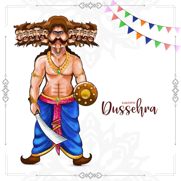 Free vector happy dussehra cultural hindu festival background design vector