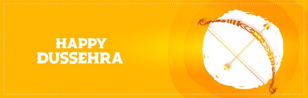 Free vector happy dussehra festival celebration banner with bow and arrow vector