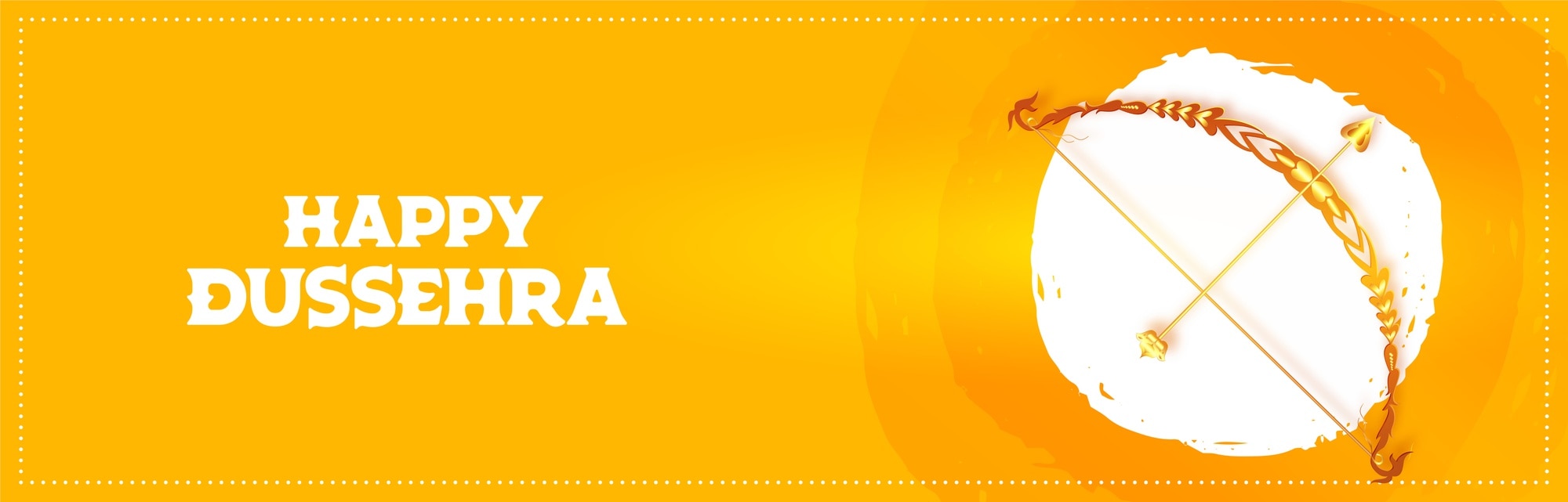 Free Vector | Happy dussehra festival celebration banner with bow ...