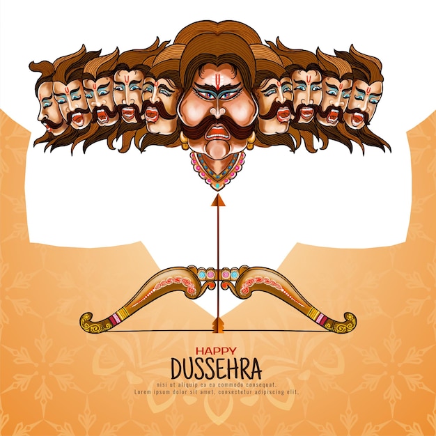 Free vector happy dussehra festival celebration cultural background design vector