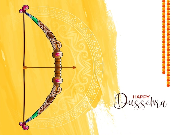 Happy dussehra festival celebration greeting background design vector