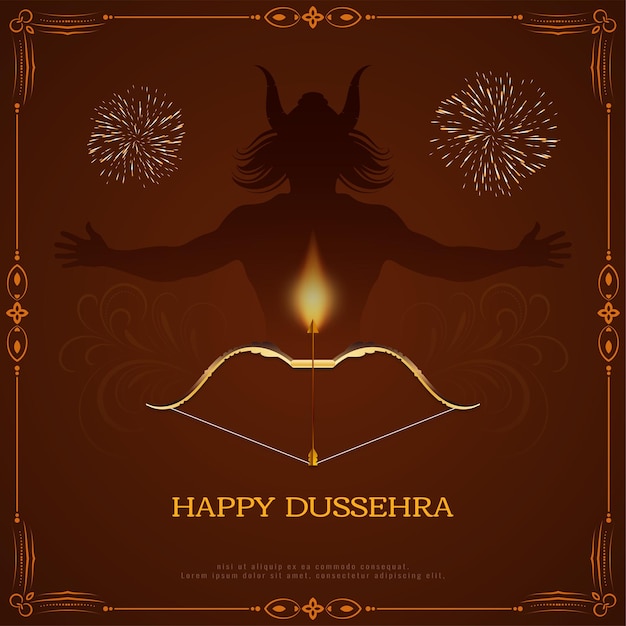 Free vector happy dussehra festival ravana killing background design