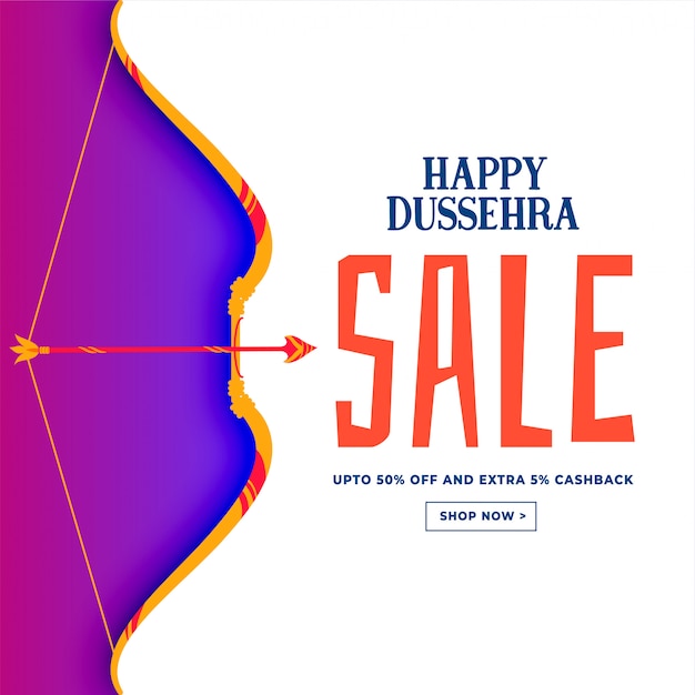 Happy dussehra фестиваль продажа скидка баннер