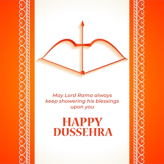 Free vector happy dussehra festival wishes card background