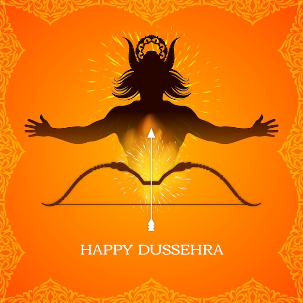 Free vector happy dussehra hindu festival cultural greeting background design