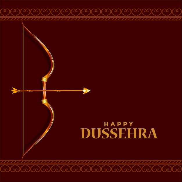 Free vector happy dussehra hindu festival wishes card design