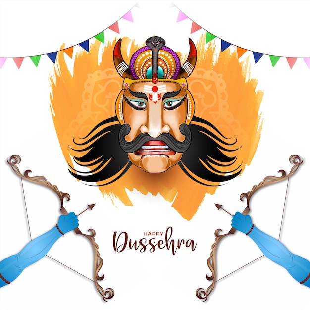 Vettore gratuito felice dussehra festival culturale indiano sfondo disegno vettoriale