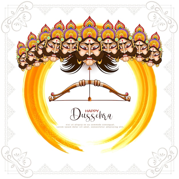 Free vector happy dussehra indian cultural festival decorative background design vector