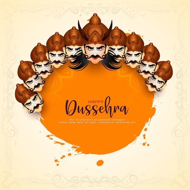 Free vector happy dussehra traditional cultural festival background design