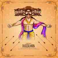 Free vector happy dussehra traditional festival celebration background design vector