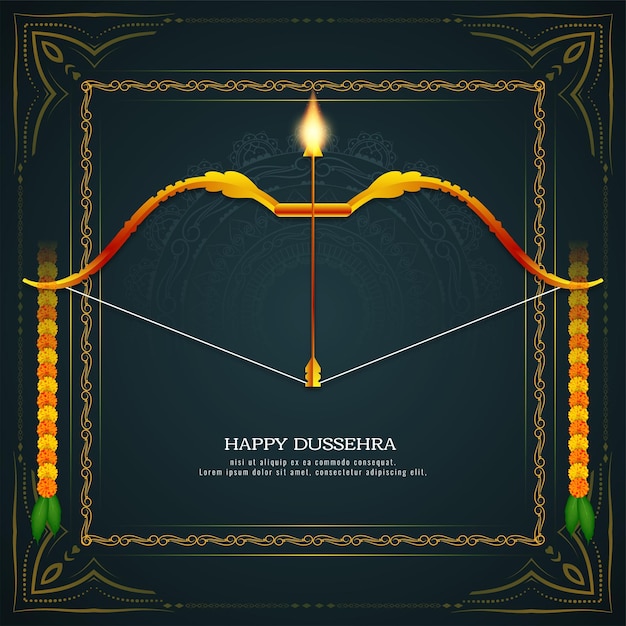 Happy dussehra traditional hindu festival background vector