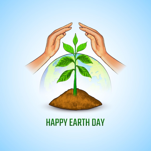 Free vector happy earth day concept modern decorative background