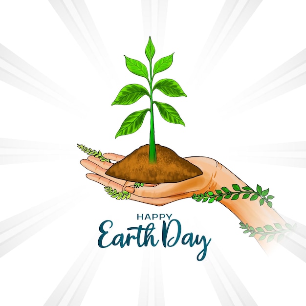 Vettore gratuito happy earth day concetto ecologia naturale background design