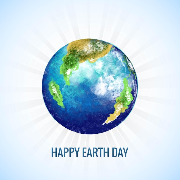 Free vector happy earth day concept for saving planet background
