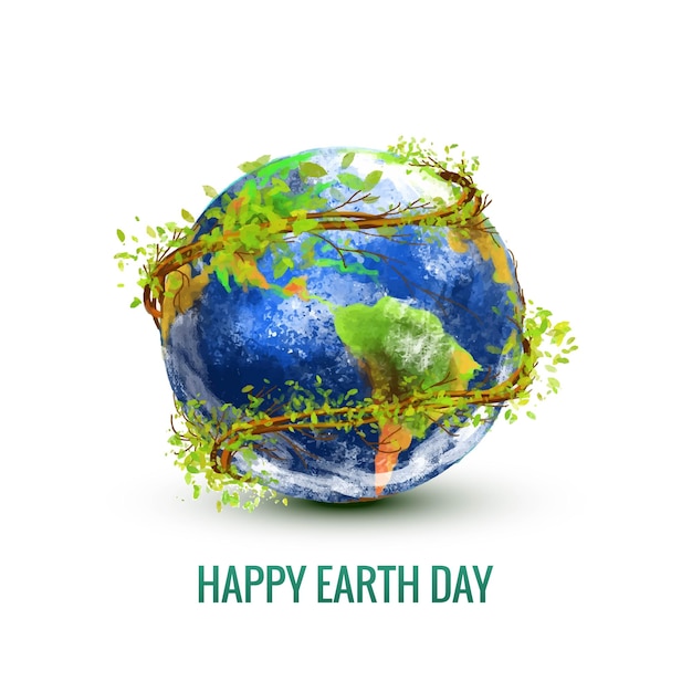 環境安全お祝いデザインの幸せな地球の日
