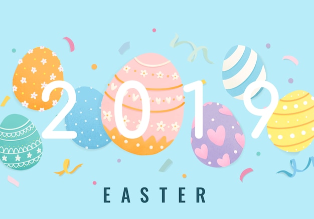 Free vector happy easter 2019 card design