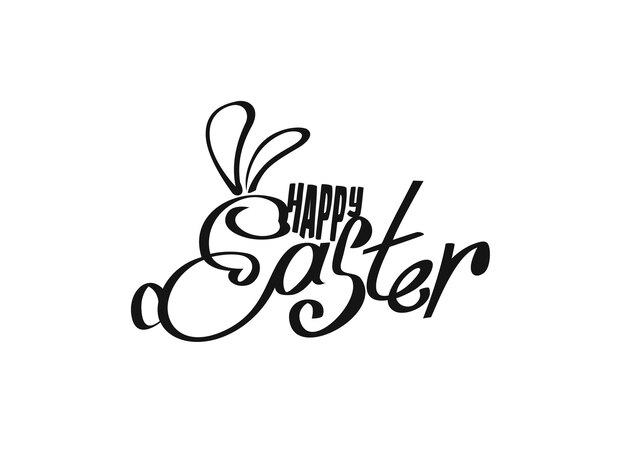 Happy Easter 3D Text Design Elements.