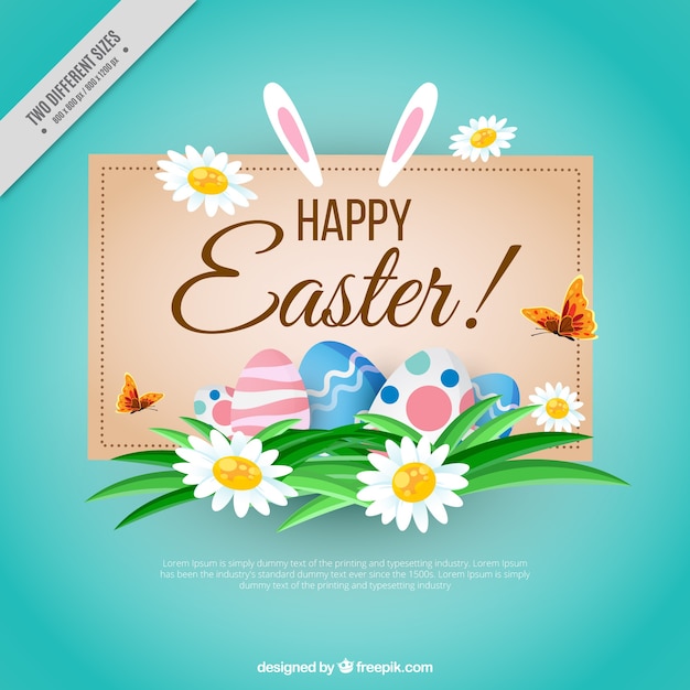 Happy easter background with floral details